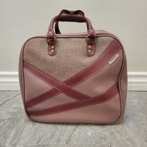 Vintage Brunswick Pink Bowling Ball Bag Carrying Storage Case with Rack rare